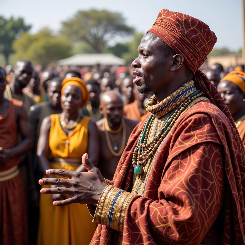 African Community Leader Addressing People