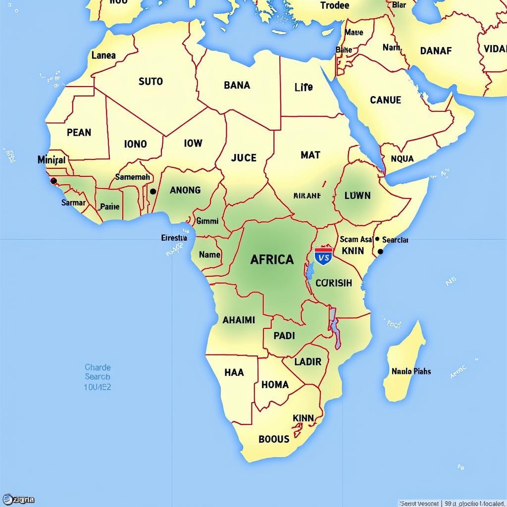 Interactive Digital Map of Africa with Zoom and Search Functionality