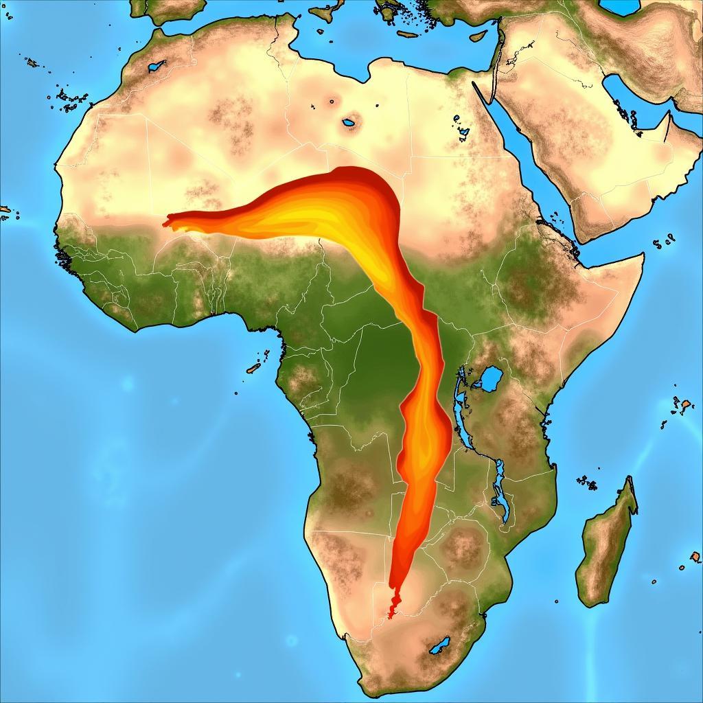 African Continent Splitting Future Map