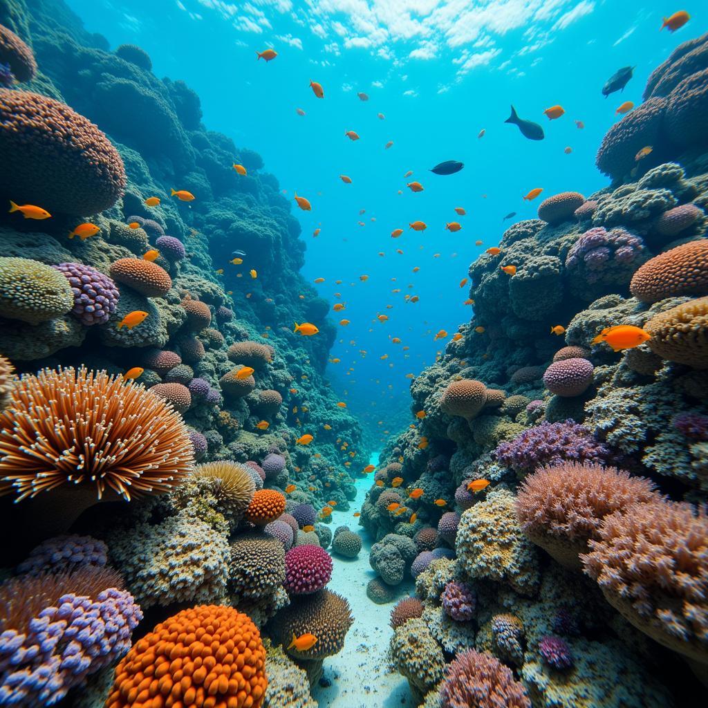 African coral reef teeming with diverse marine life