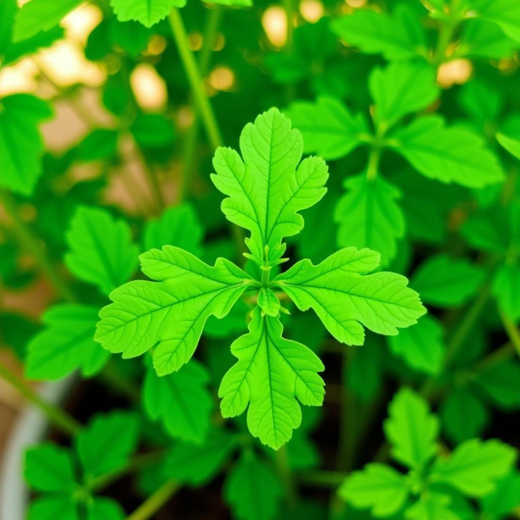 Close-up of an African coriander plant