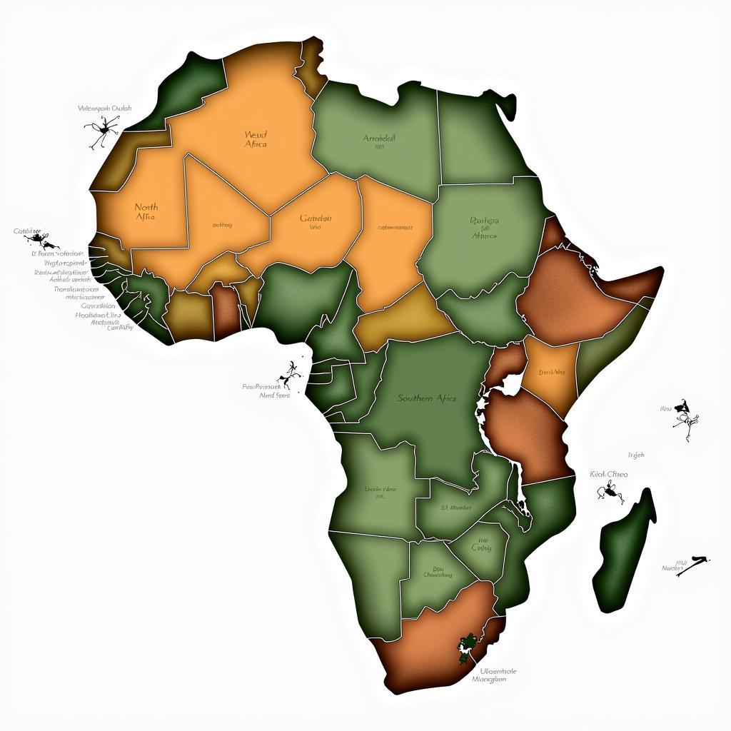 African Countries Map Showing Regions