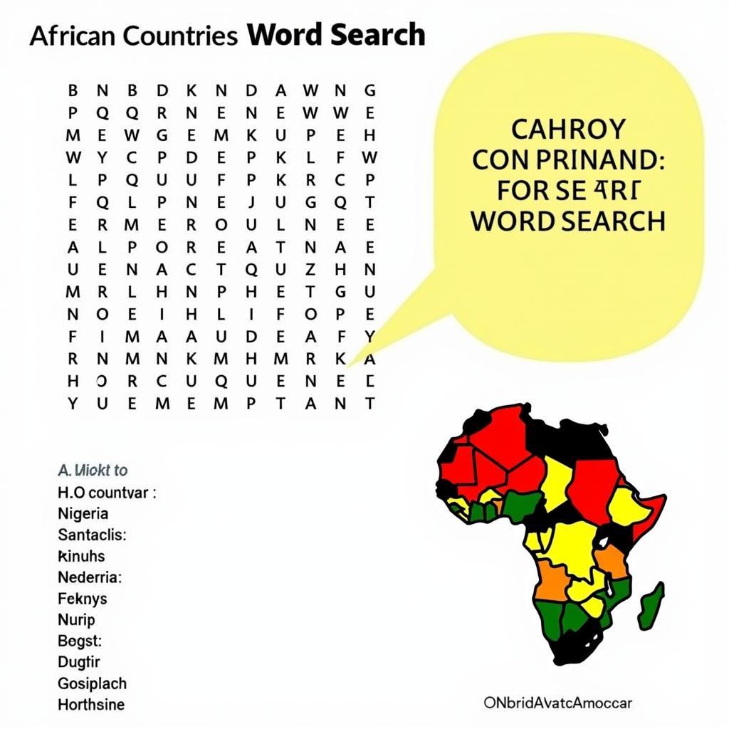 African Countries Word Search Puzzle