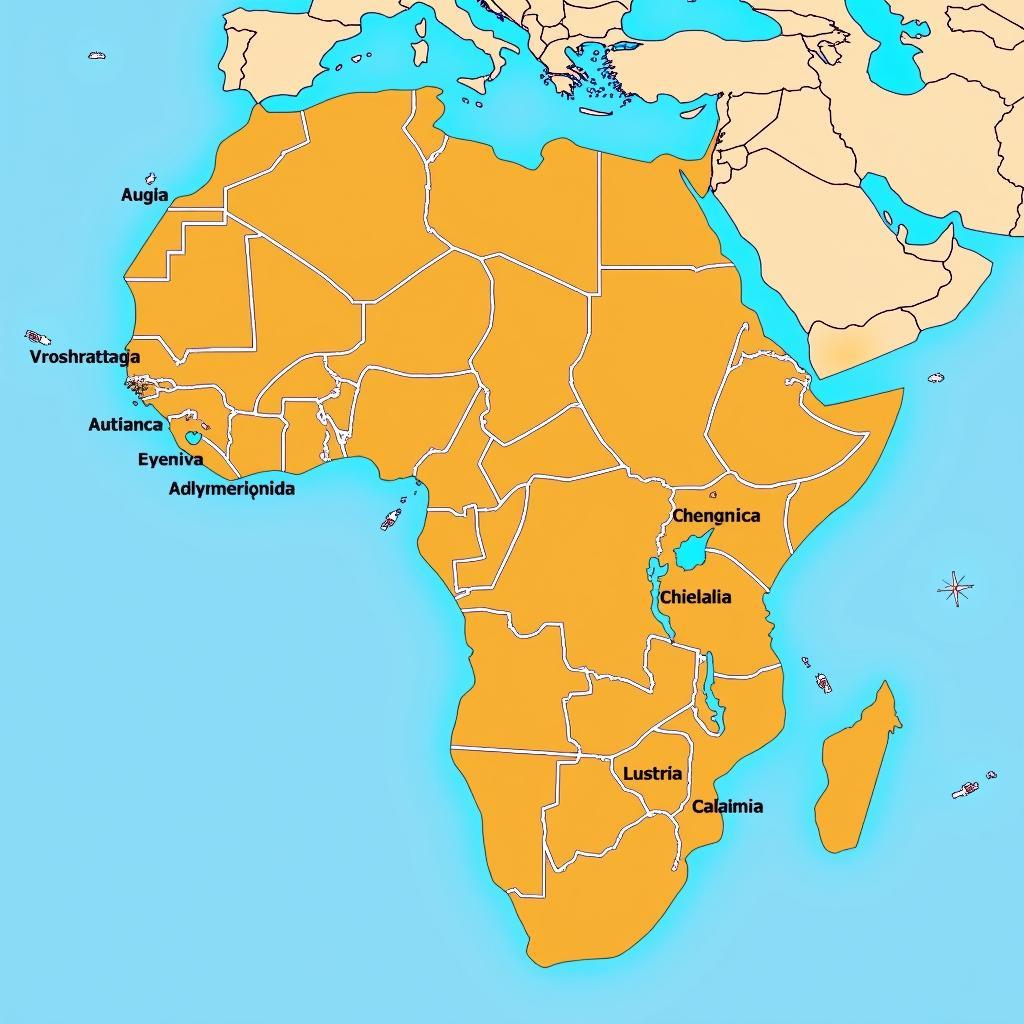 Map showing African countries that have changed their names