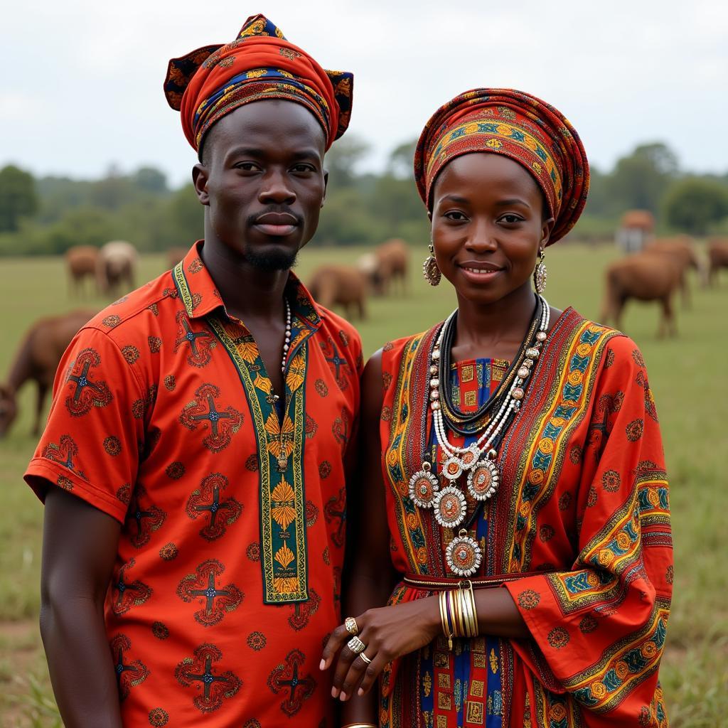 African Couple in Traditional Attire