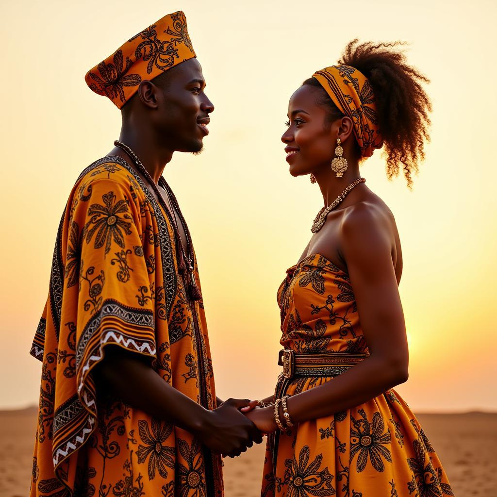 African Couple Showing Intimacy and Respect