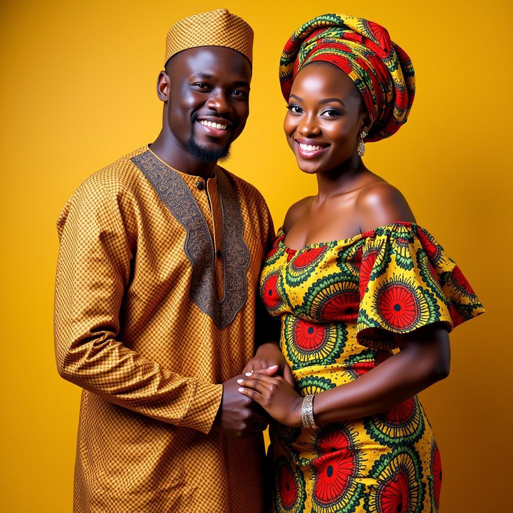 African Couple in Traditional Attire