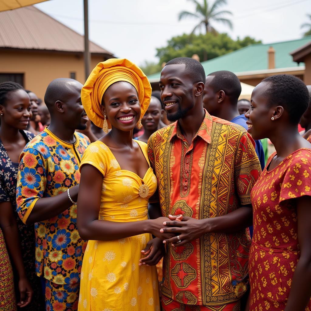 African Couple in Traditional Wedding Ceremony