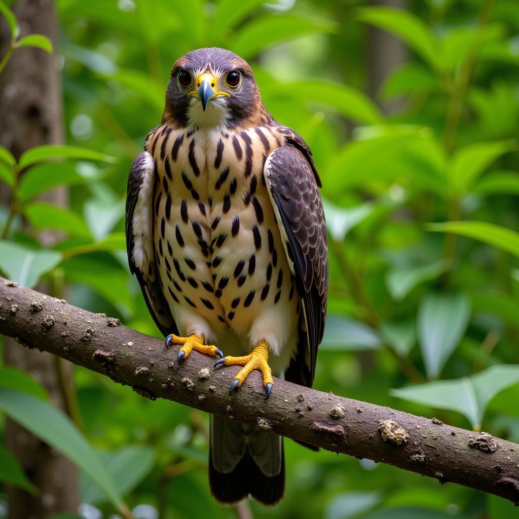 African Cuckoo Hawk Perched on a Branch