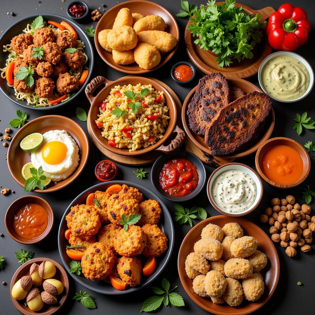 A Variety of African Dishes