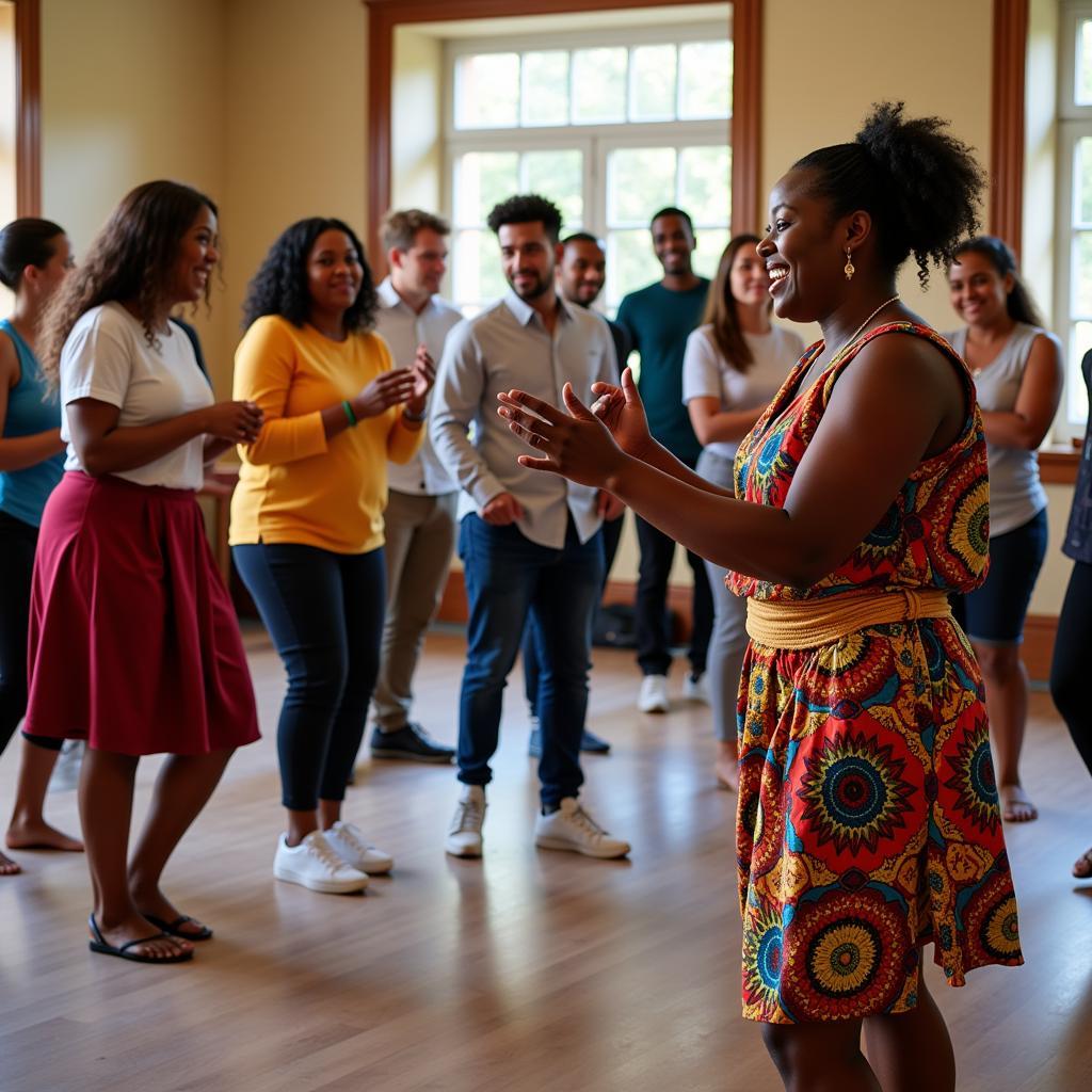 Beginners Learning African Dance Routines