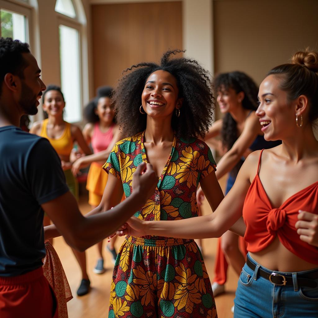 Energetic African Dance Class