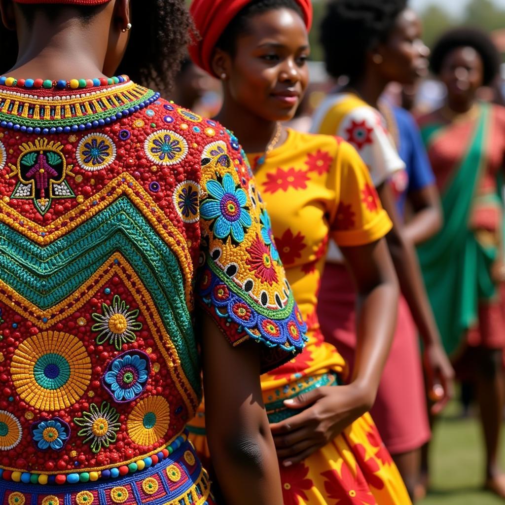 Intricate Details of African Dance Vaval Costumes