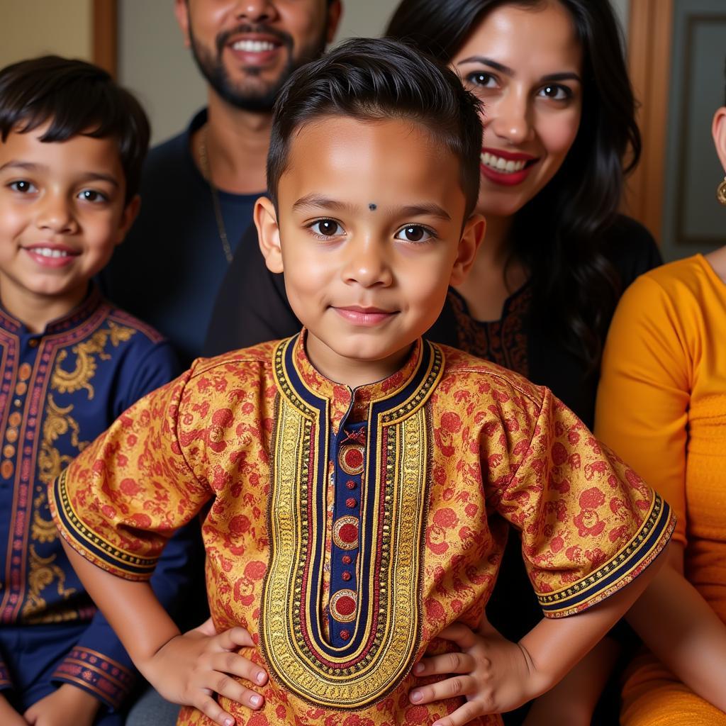 African Dashiki Boy at Family Celebration