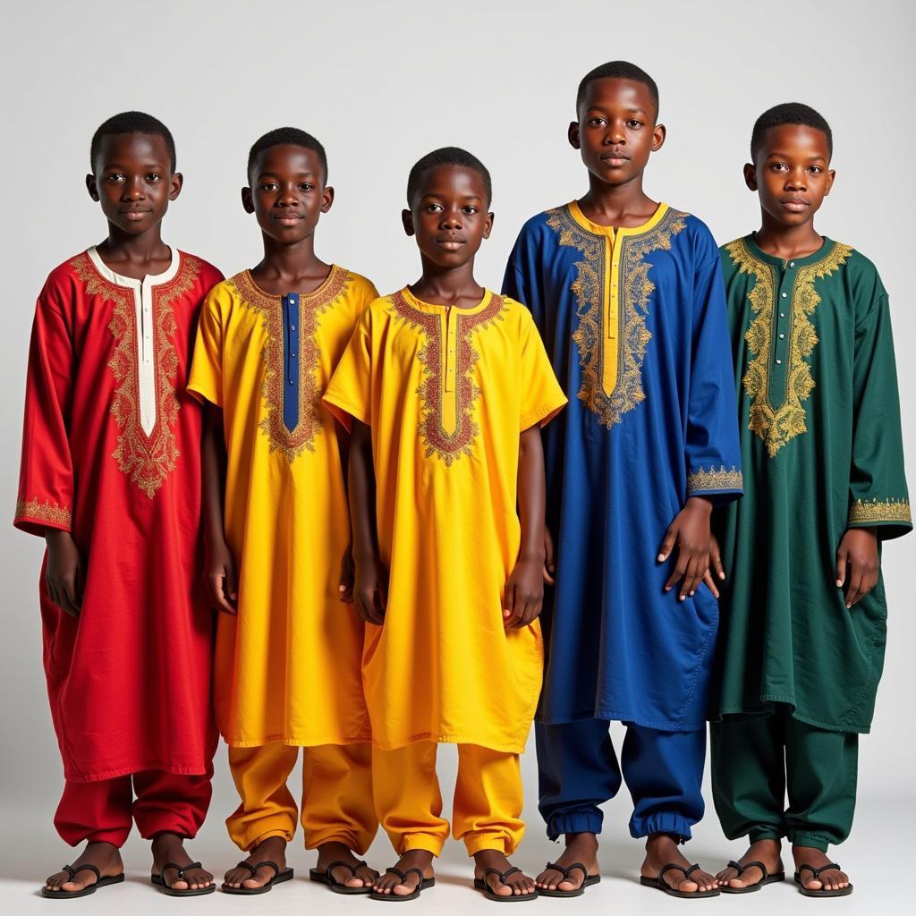 African Dashiki Boys in Various Styles and Colors