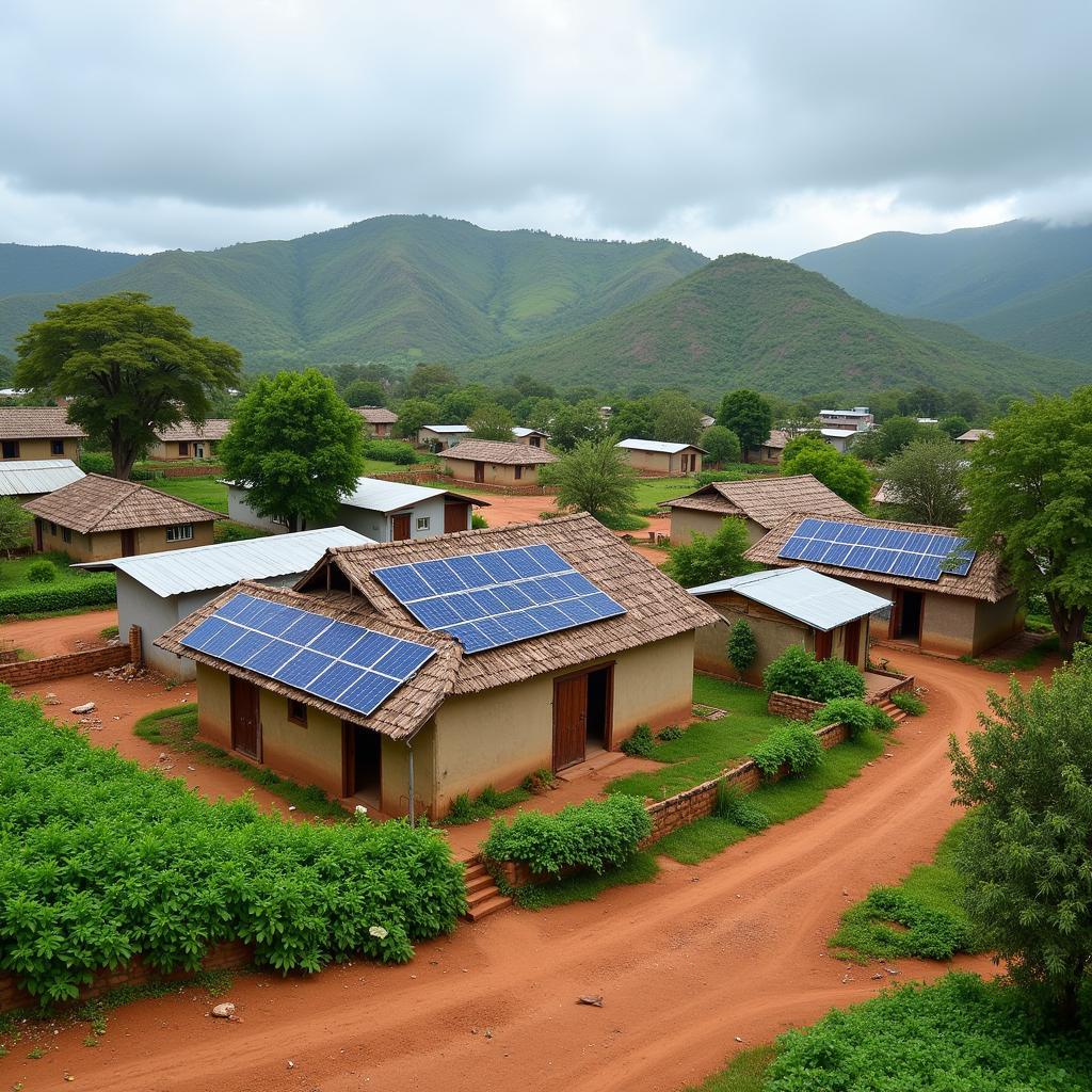 African Development Bank Supporting Sustainable Development Initiatives: Solar Panels in a Rural Village