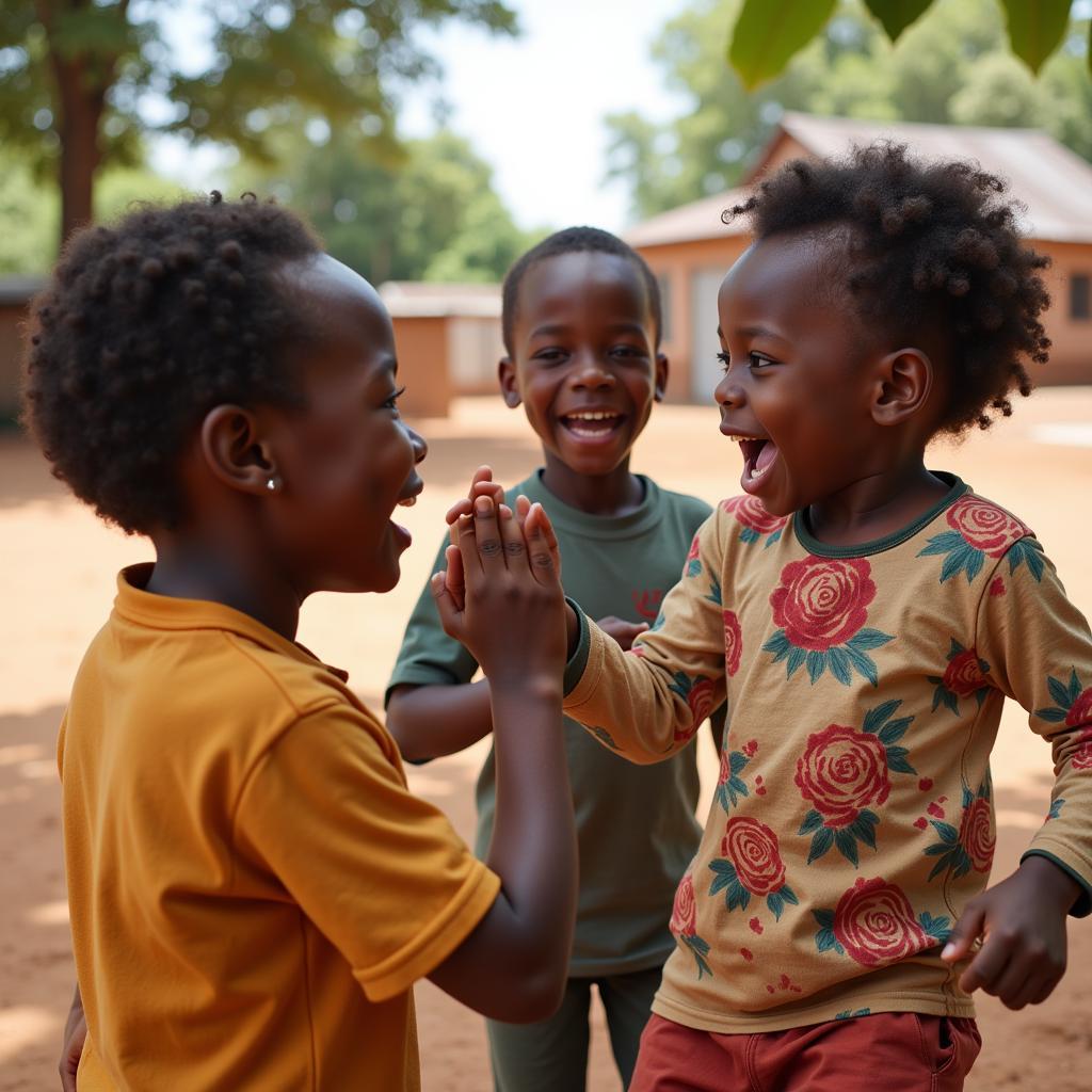 African Deaf Children Playing Together