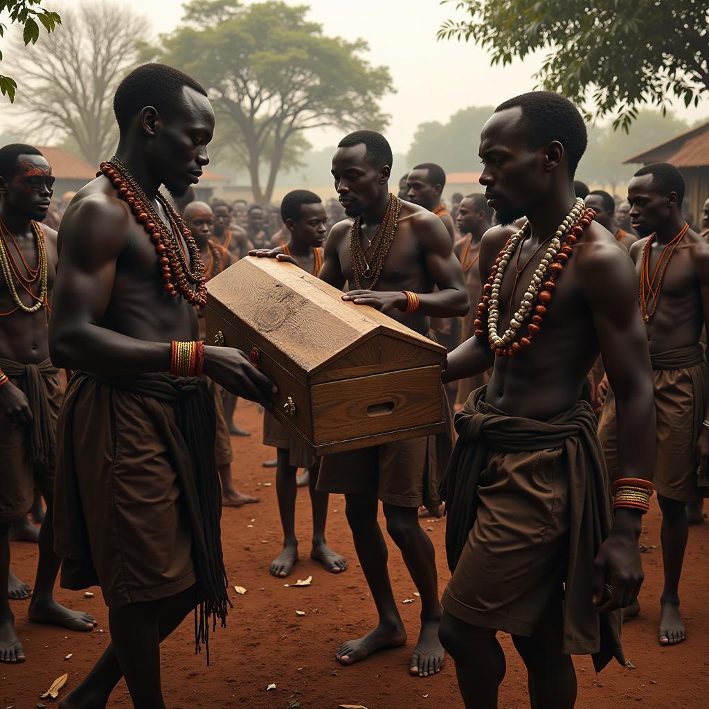 African Death Mask in Funeral Ceremony