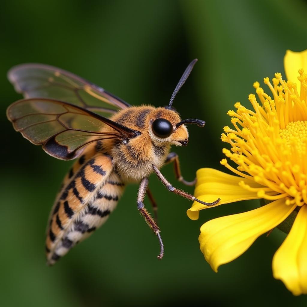 African Death's Head Hawkmoth Pollinating a Flower