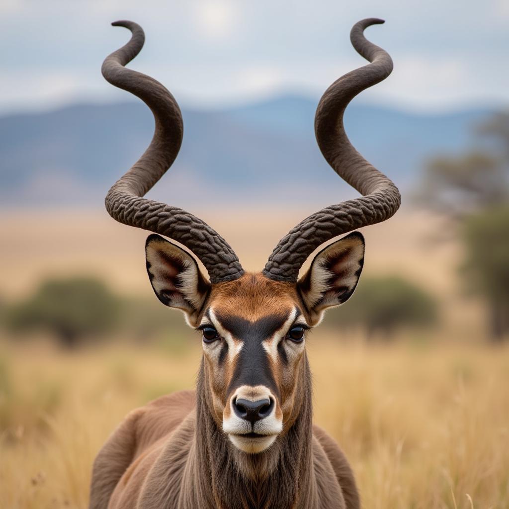 Greater Kudu with Twisted Horns