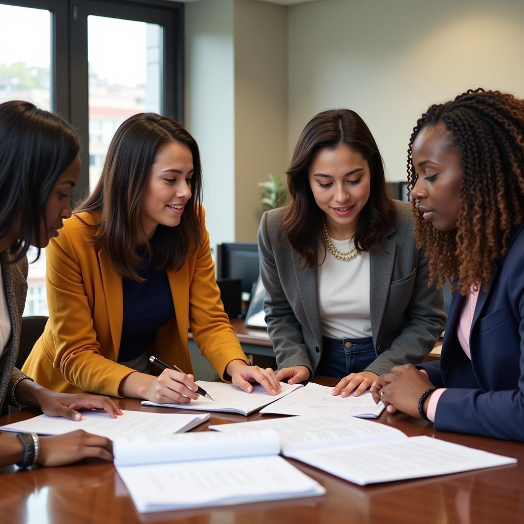 Young Professionals Collaborating on a Development Project