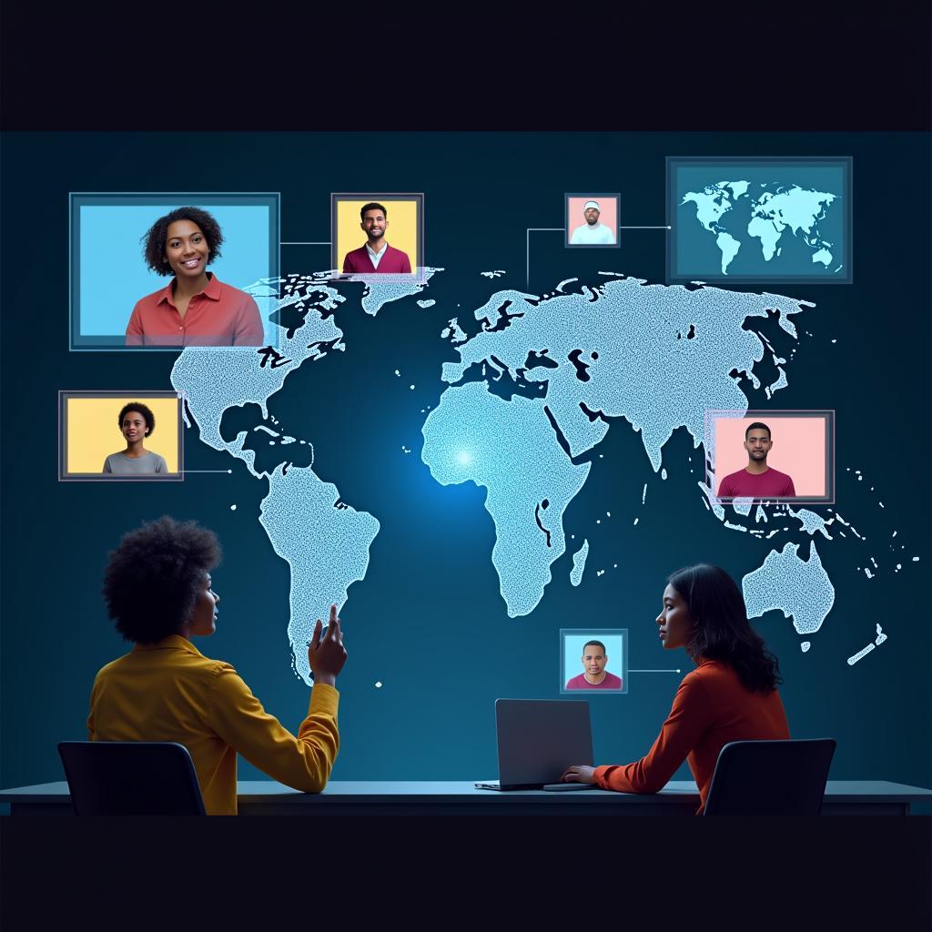 Image representing the future of the African diaspora, focusing on global connections and technology