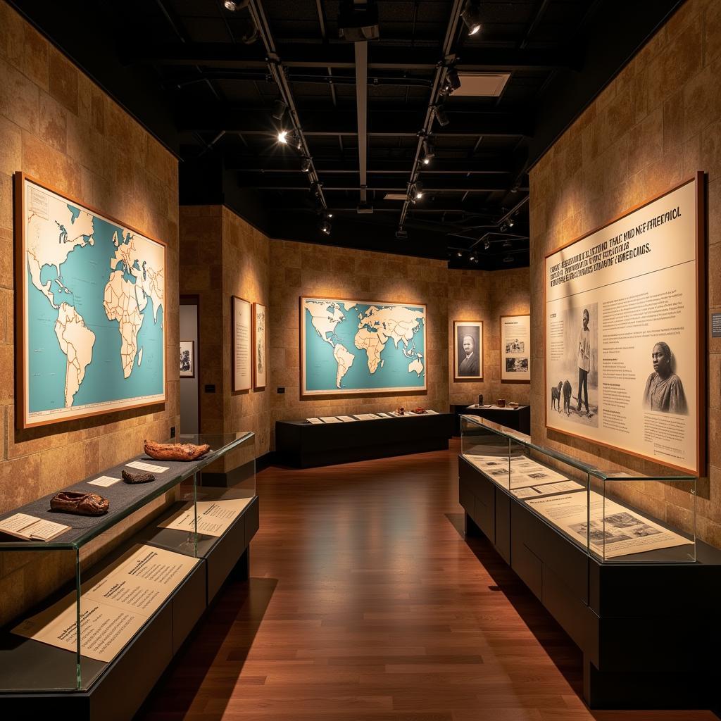 African Diaspora Museum Exhibit - Depicting the Forced Migration of Africans