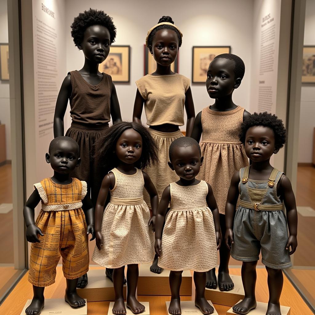 African Doll Family Display in Cultural Context