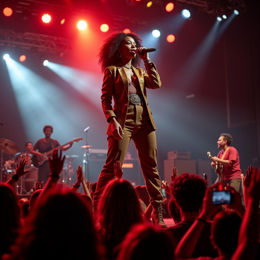 African Doll Rapper Performing on Stage