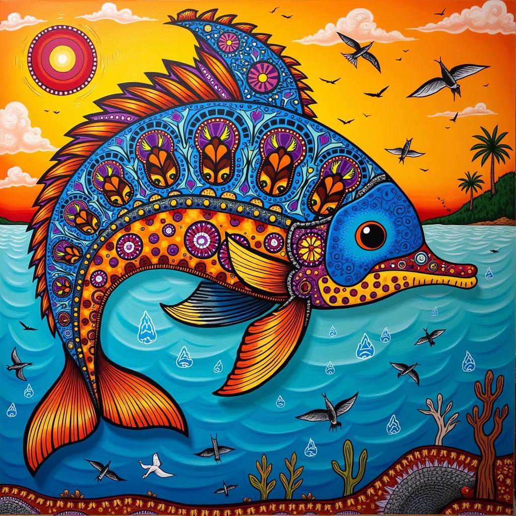 African Dolphin Fish in Local Art