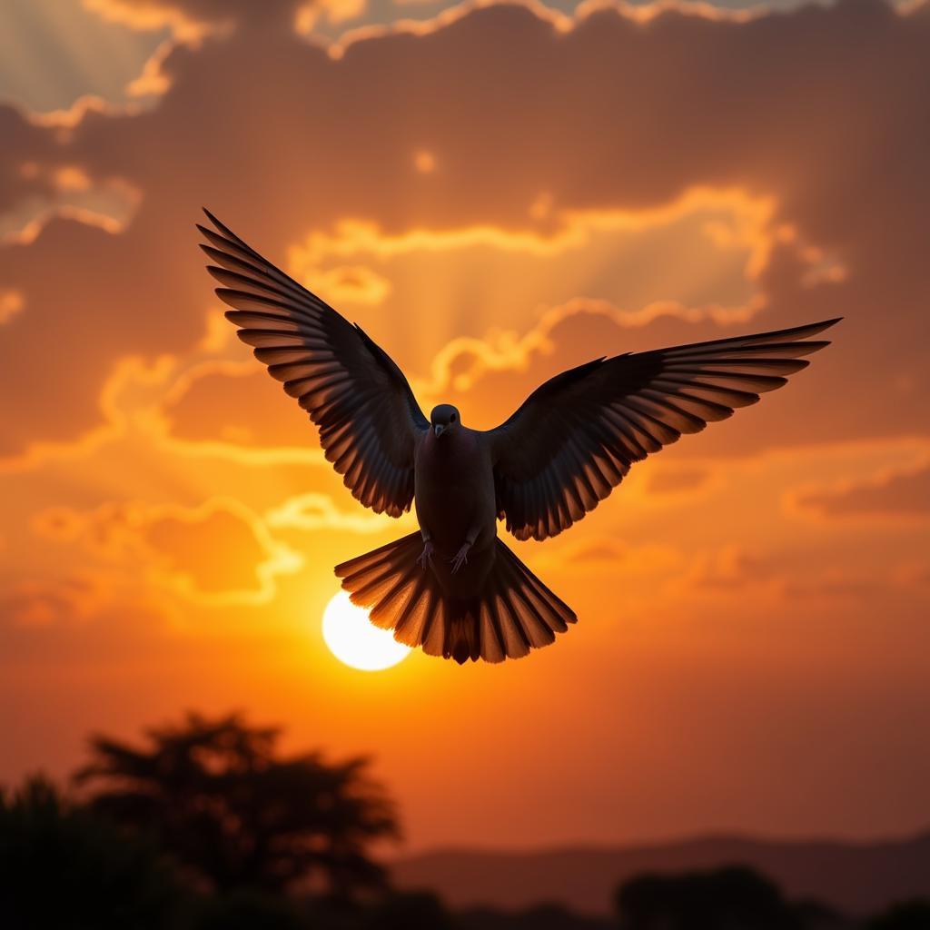 African Dove in Flight