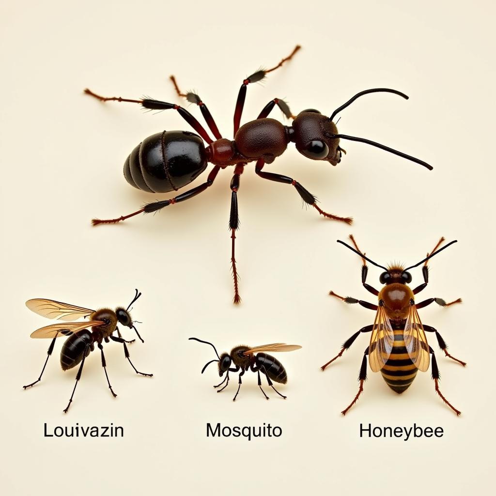 African Driver Ant Size Comparison with Other Insects