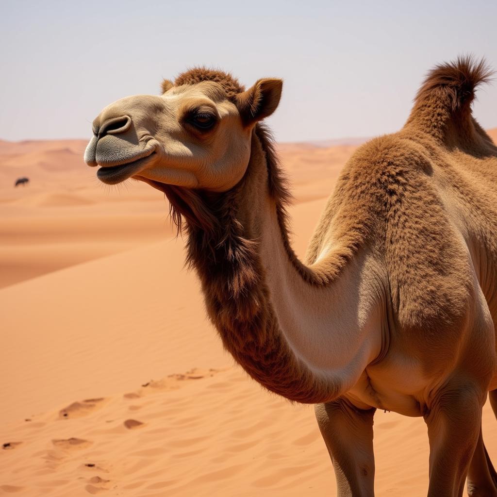 Dromedary camel in the Sahara Desert