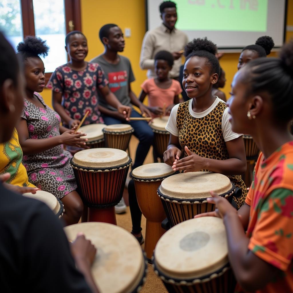 Connecting through Rhythm in an African Drum Circle