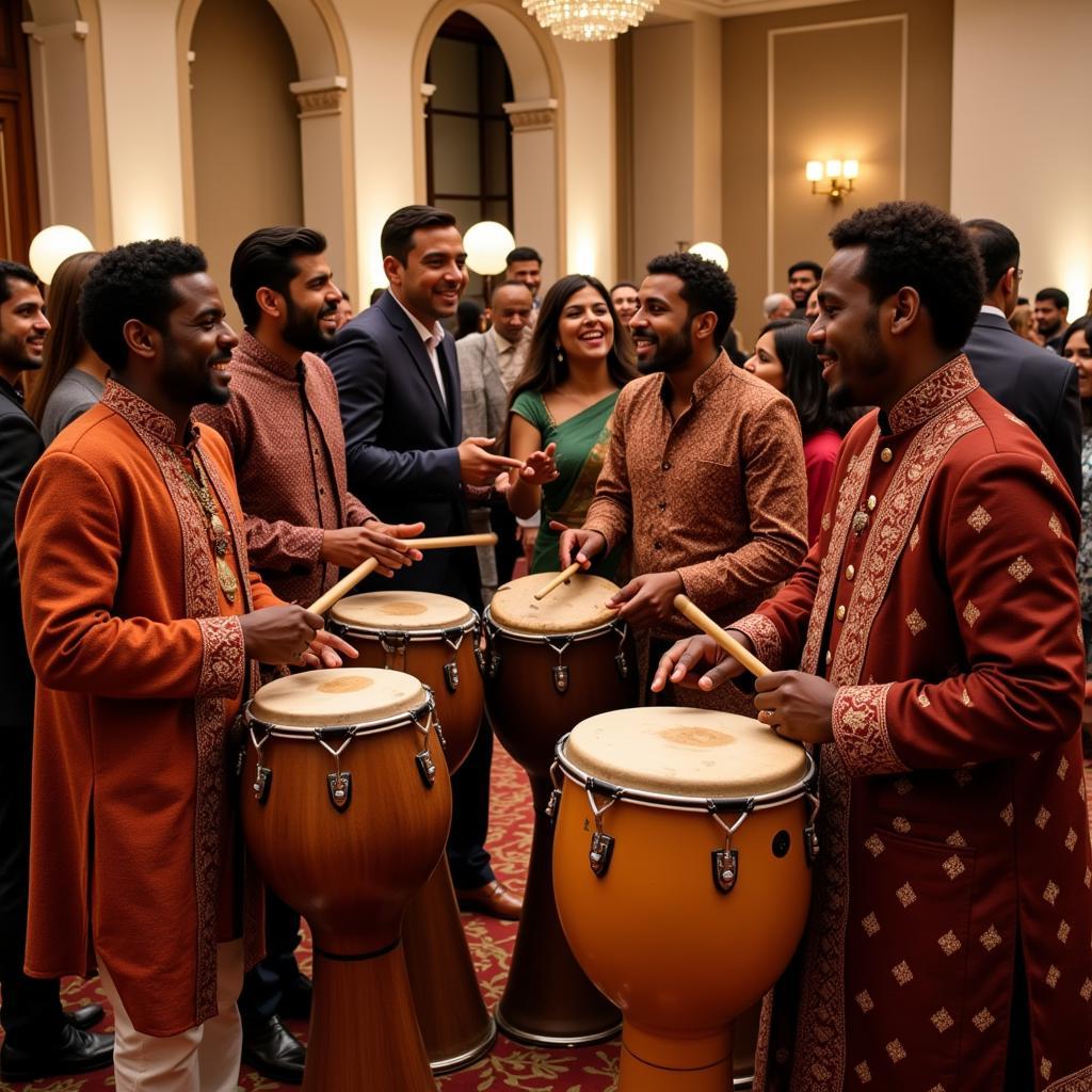 African Drummers at a Delhi Wedding