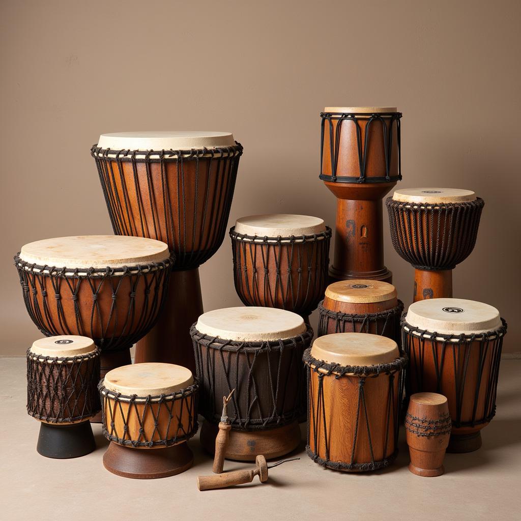 Different types of African drums