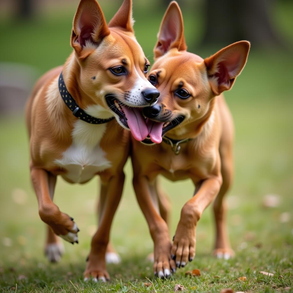 African Dwarf Dog Playing with Owner