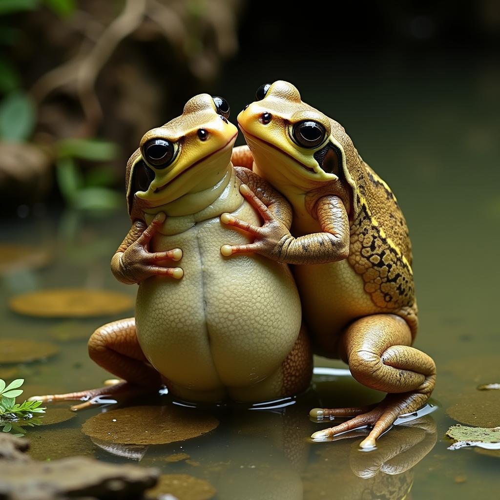 African Dwarf Frogs in Amplexus