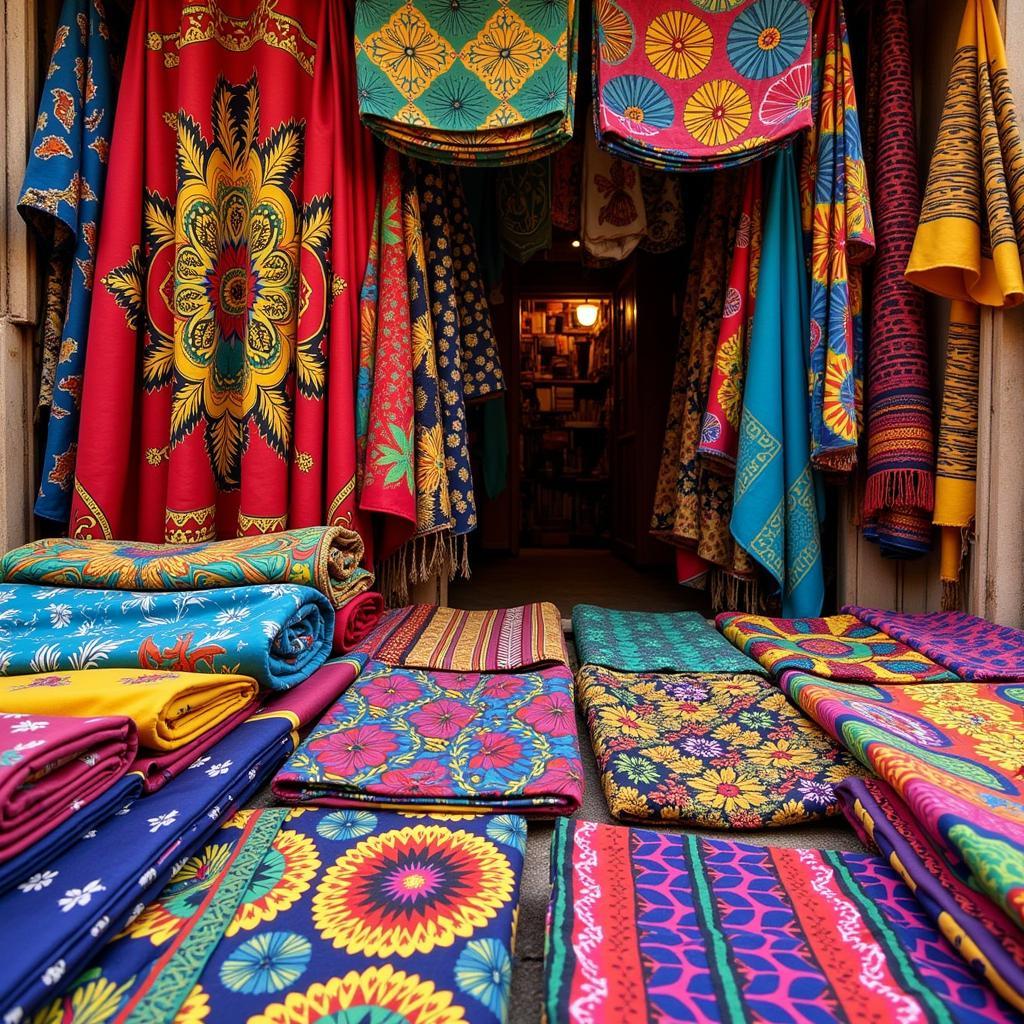 Textiles in an African Eastern Shop in Bahrain