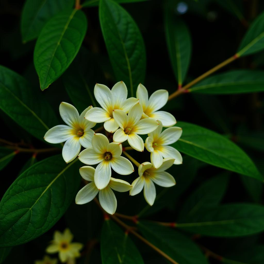 African Ebony tree flowers amidst lush green foliage