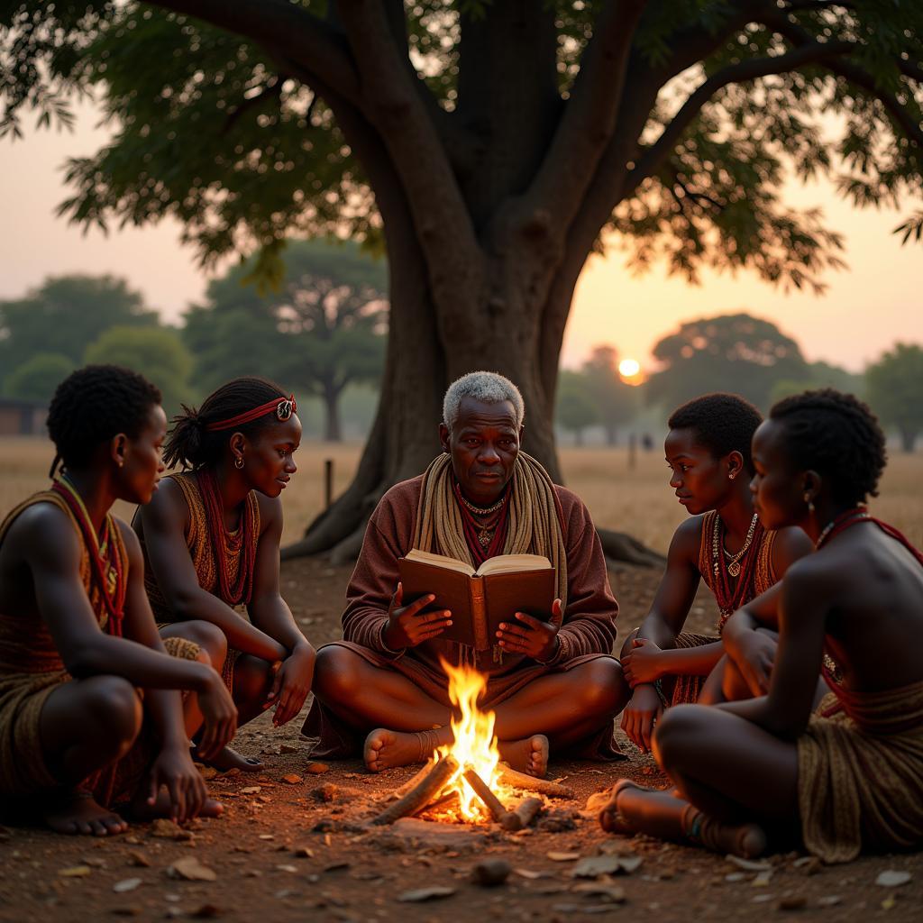 African Elder Sharing Stories