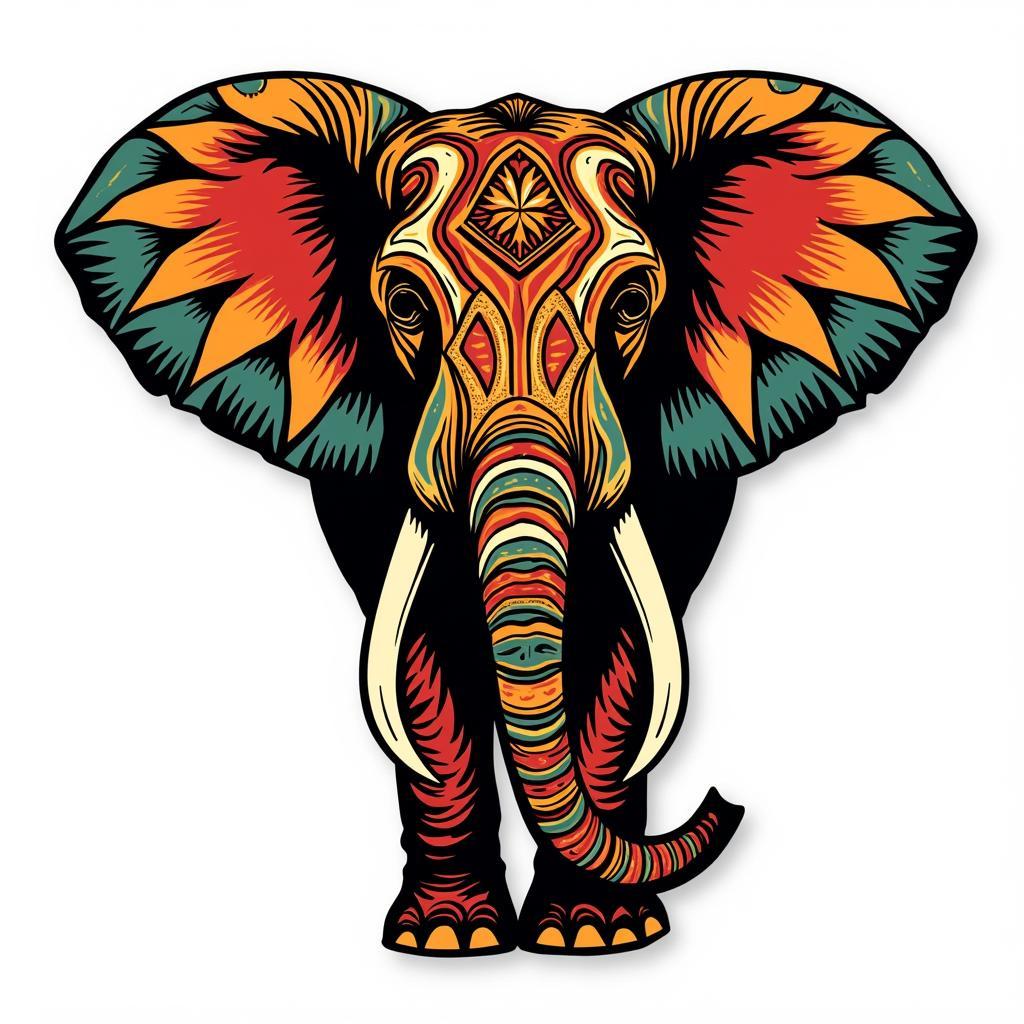 Digital Art African Elephant Cut Out