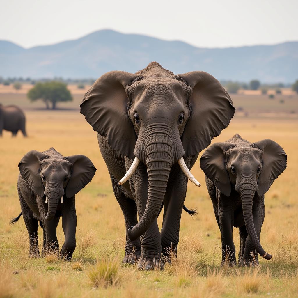 African Elephant Family Unit