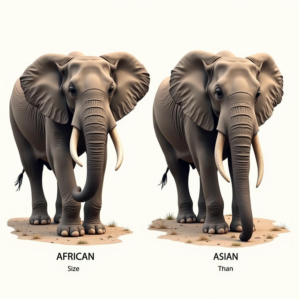 A side-by-side comparison of African and Asian elephants highlighting their key differences