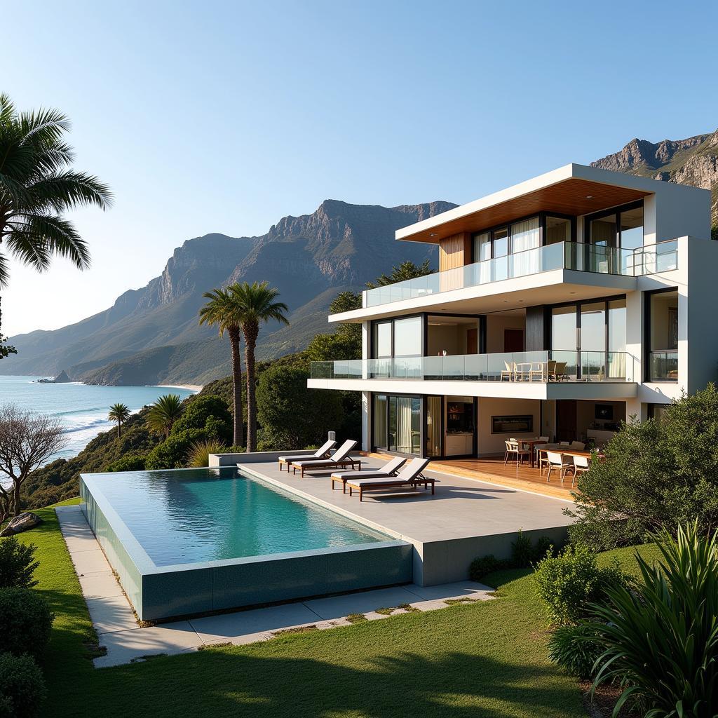 Luxury Beachfront Villa in Cape Town with Table Mountain View