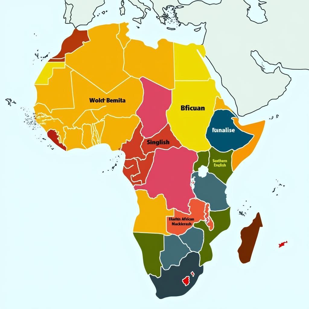 African English Map Showing Regional Variations