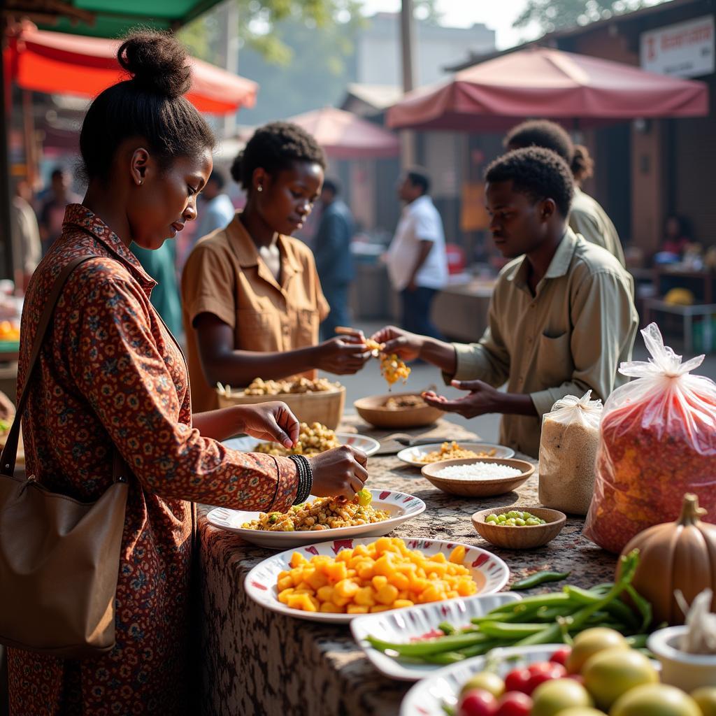 African entrepreneurs at a market in Delhi