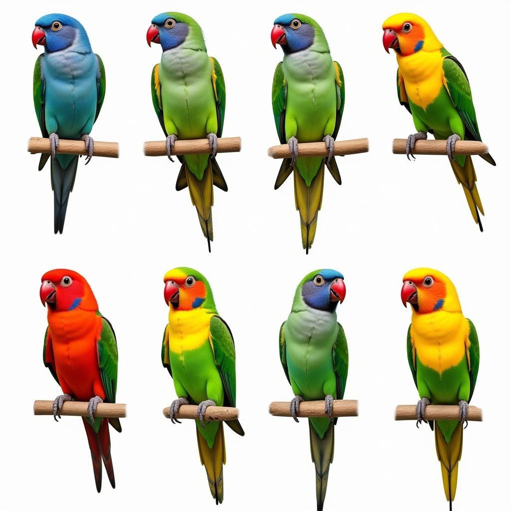 African Eye-ring Lovebird Color Mutations