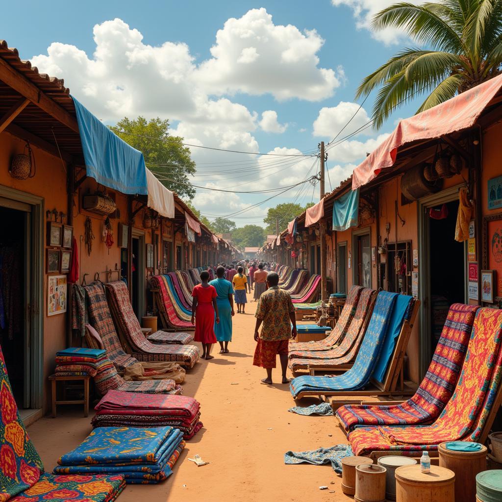 Vibrant African Fabric Wholesale Market