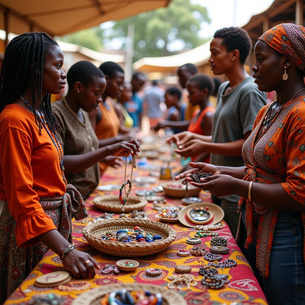 African Fair Trade Market Scene